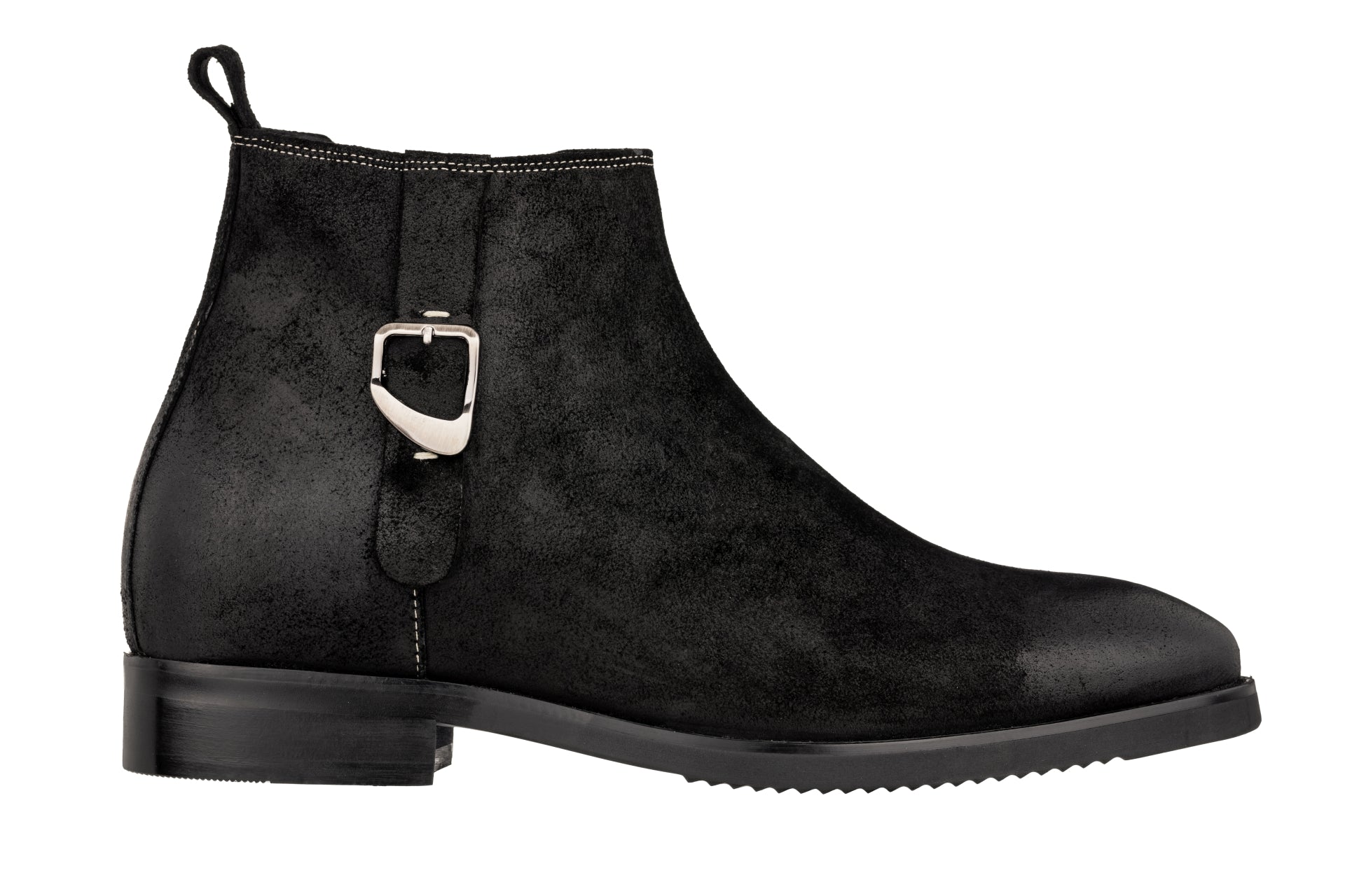 TOTO - K92081 - 3 Inches Taller (Nubuck Black) - Chelsea Ankle Boots