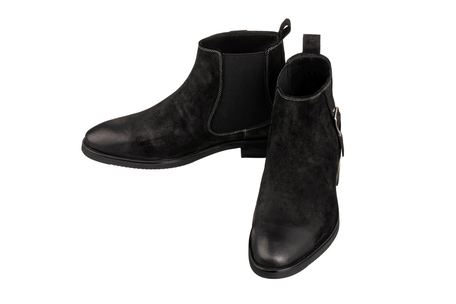TOTO - K92081 - 3 Inches Taller (Nubuck Black) - Chelsea Ankle Boots