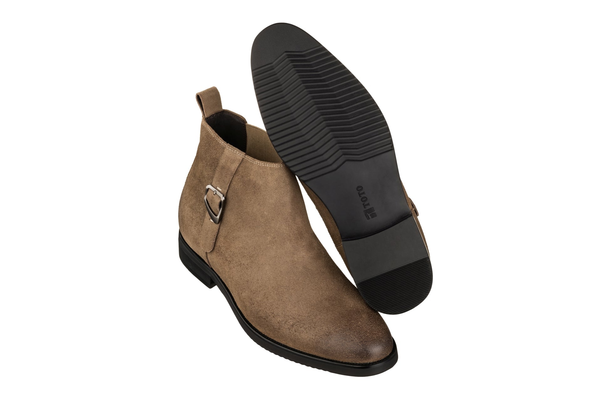 TOTO - K92083 - 3 Inches Taller (Nubuck Coffee Brown) - Chelsea Ankle Boots