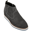 CALTO - Y30022 - 3 Inches Taller (Nubuck Grey) - Zipper Boots