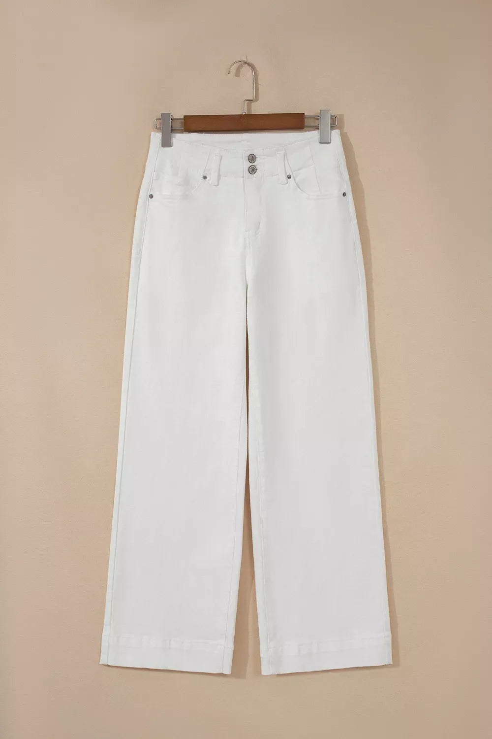 2-Button High Waist Wide Leg Jeans