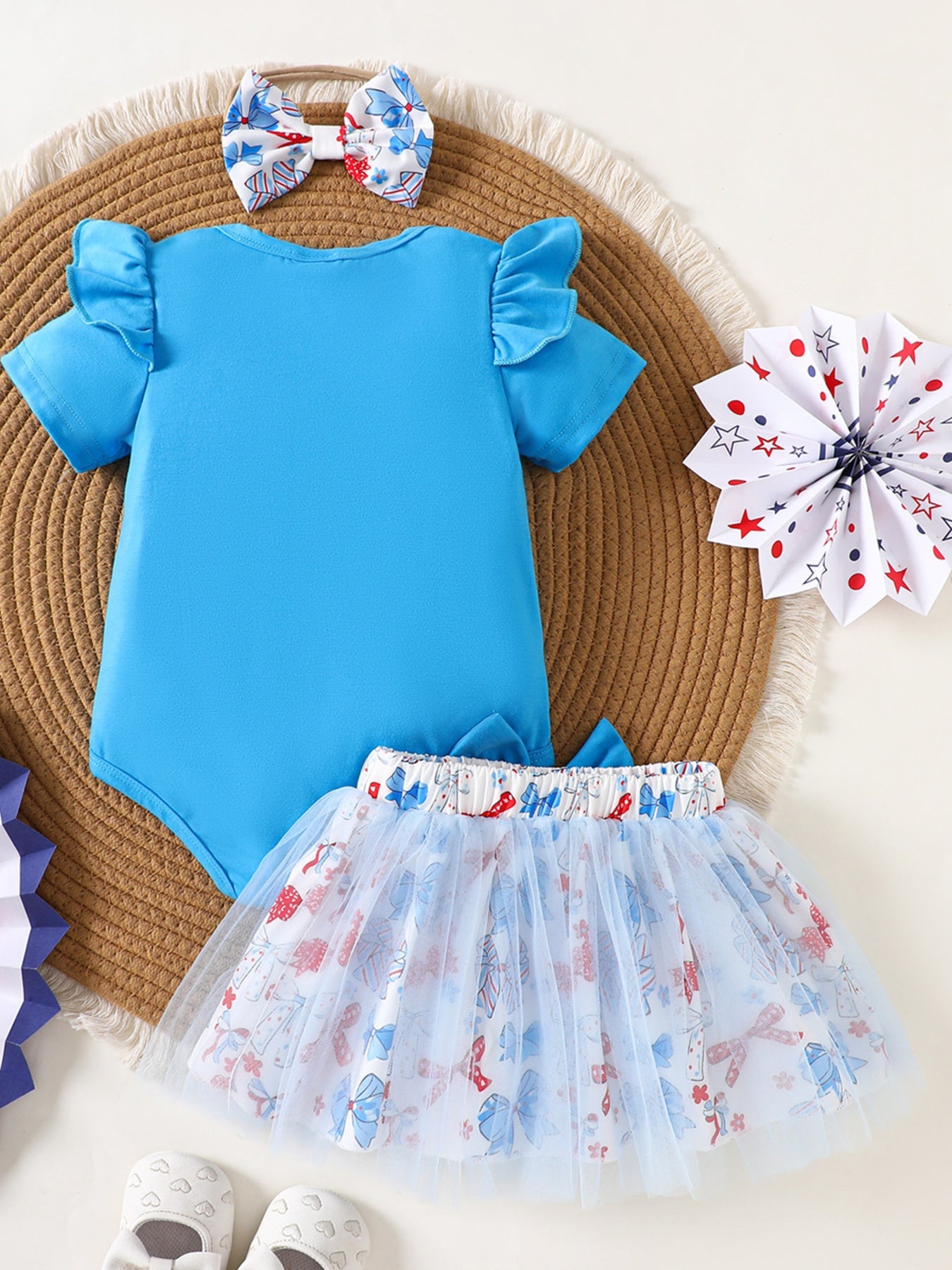 Children's Independence Day Print Outfit Set