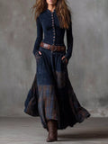 Full Size Plaid Button Front Long Sleeve Dress Plus Size