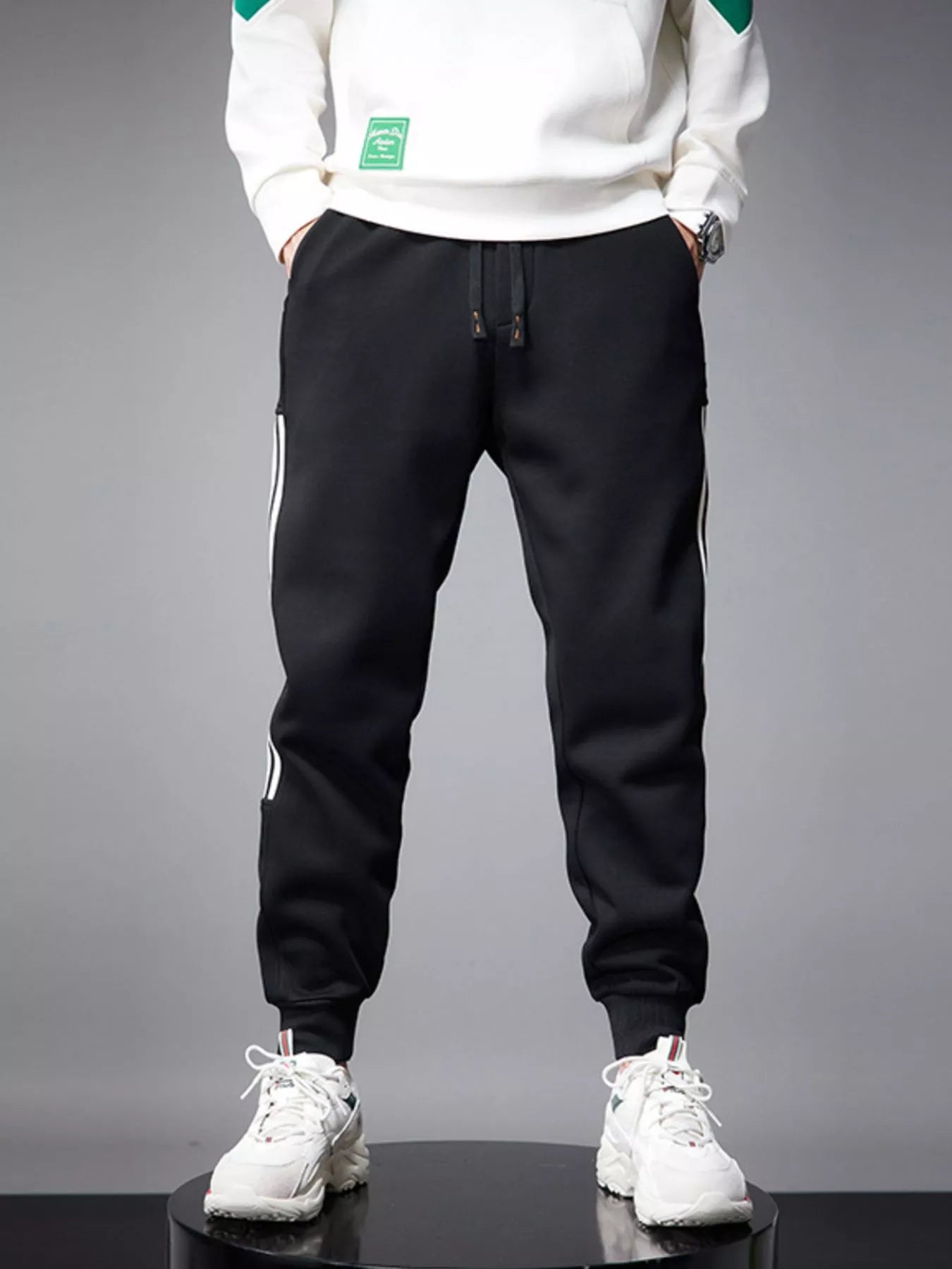 Men's Side Striped Drawstring Joggers