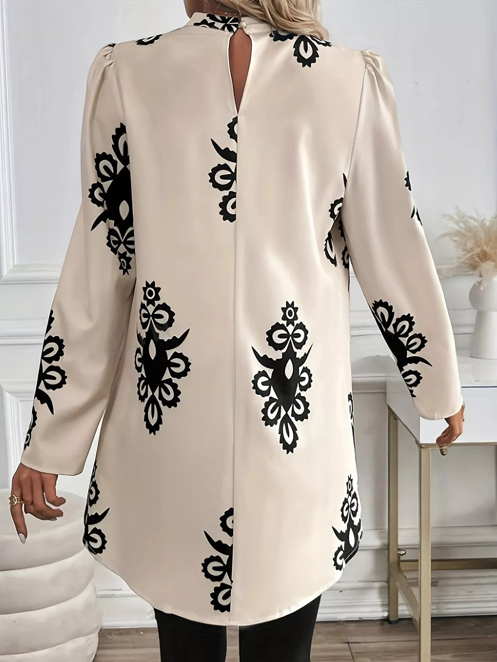 Printed Long Sleeve Blouse