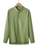 Men's Plus Size Button Detail Long Sleeve Blouse