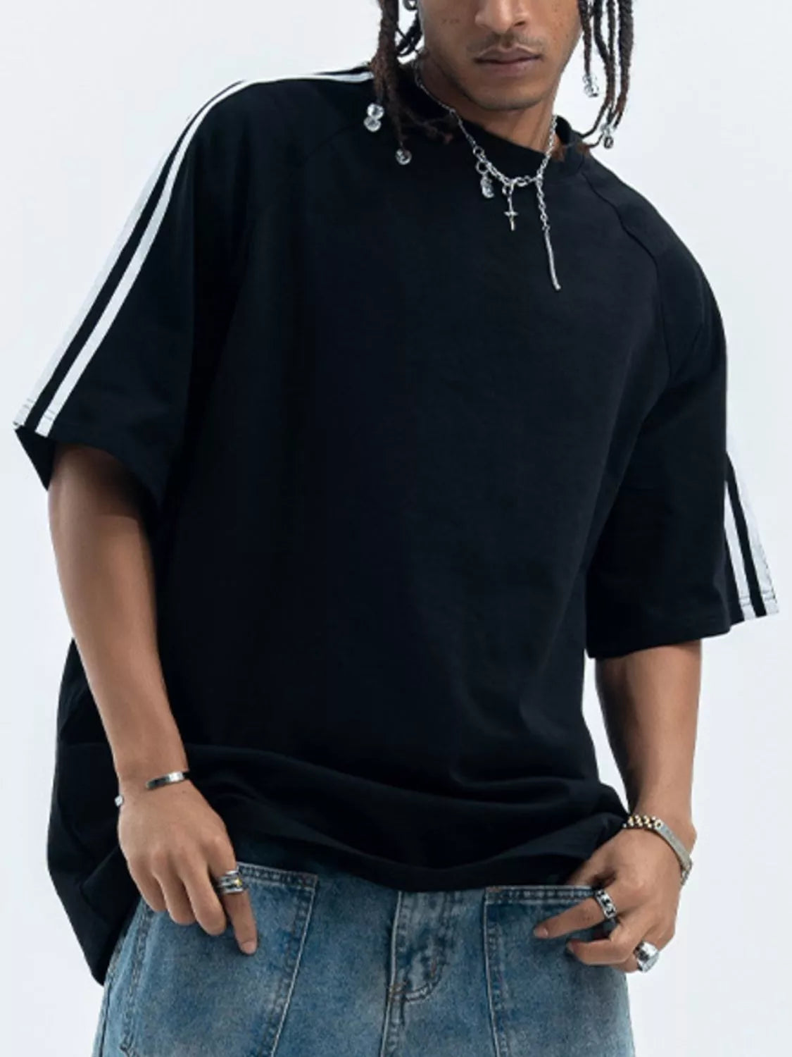 Men's Round Neck Stripe T-Shirt