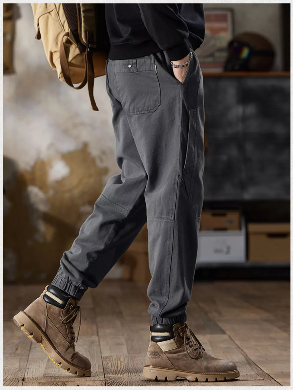 Men's Full Size Casual Drawstring Cargo Joggers Plus Size
