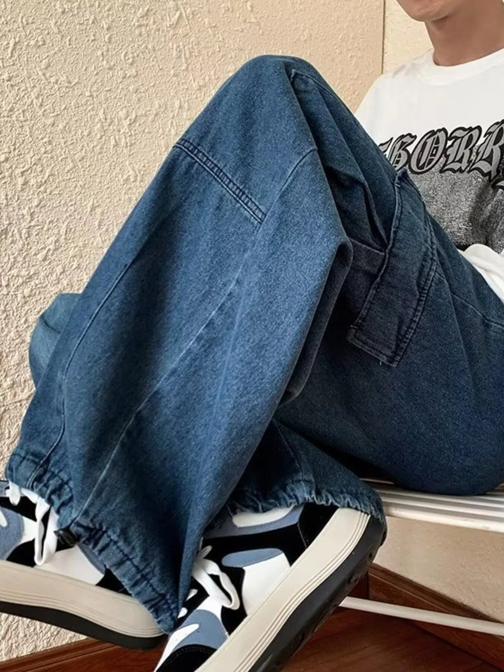 Men's Full Size Loose Fit Cargo Jeans Plus Size