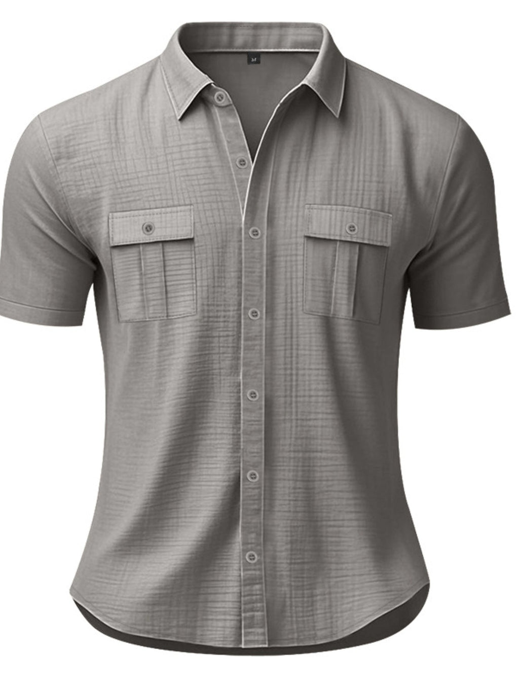 Men's Full Size Short Sleeve Shirt with Pockets Plus Size