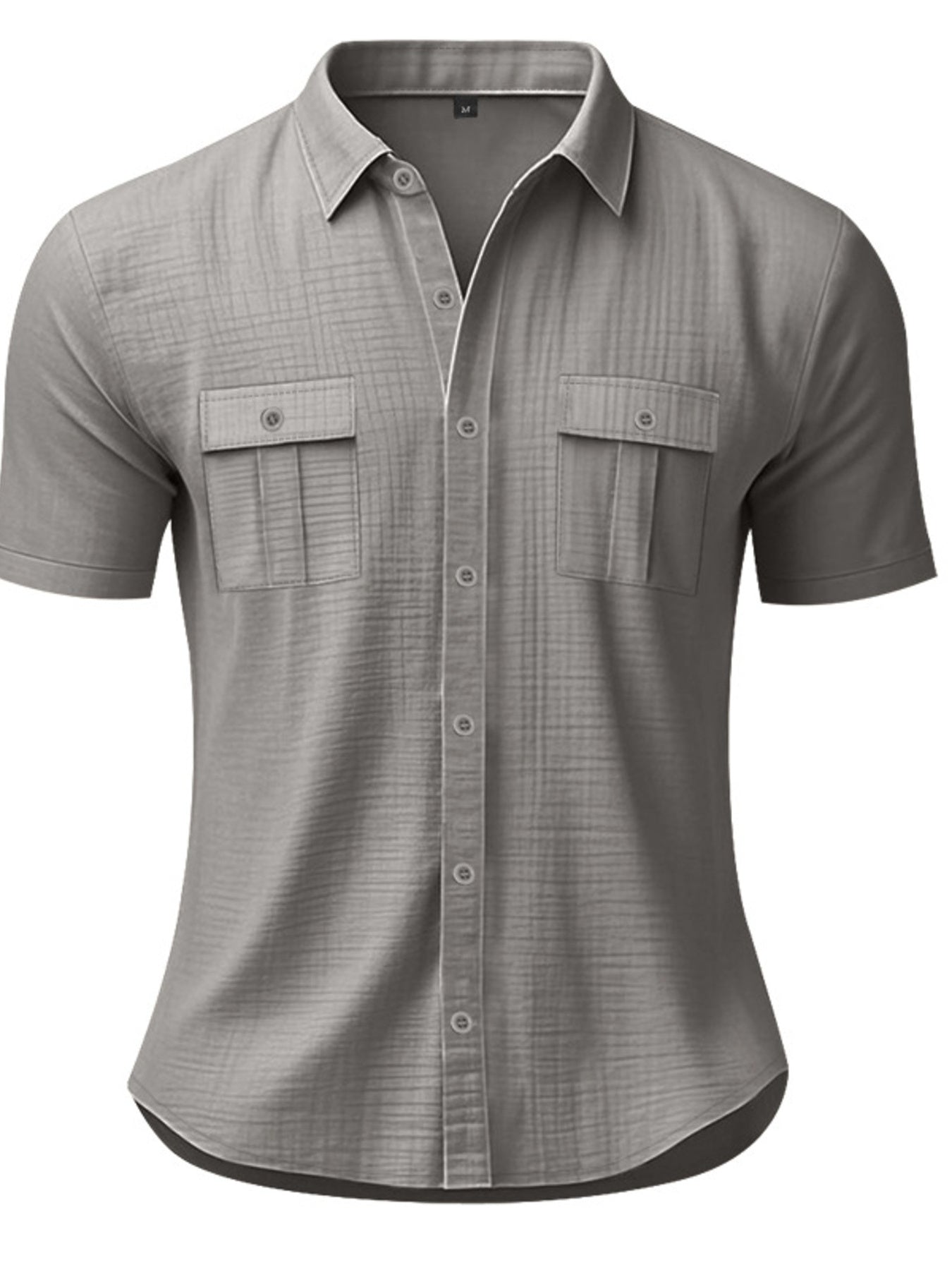 Men's Full Size Short Sleeve Shirt with Pockets Plus Size