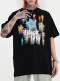 Men's Star Round Neck Oversized T-Shirt