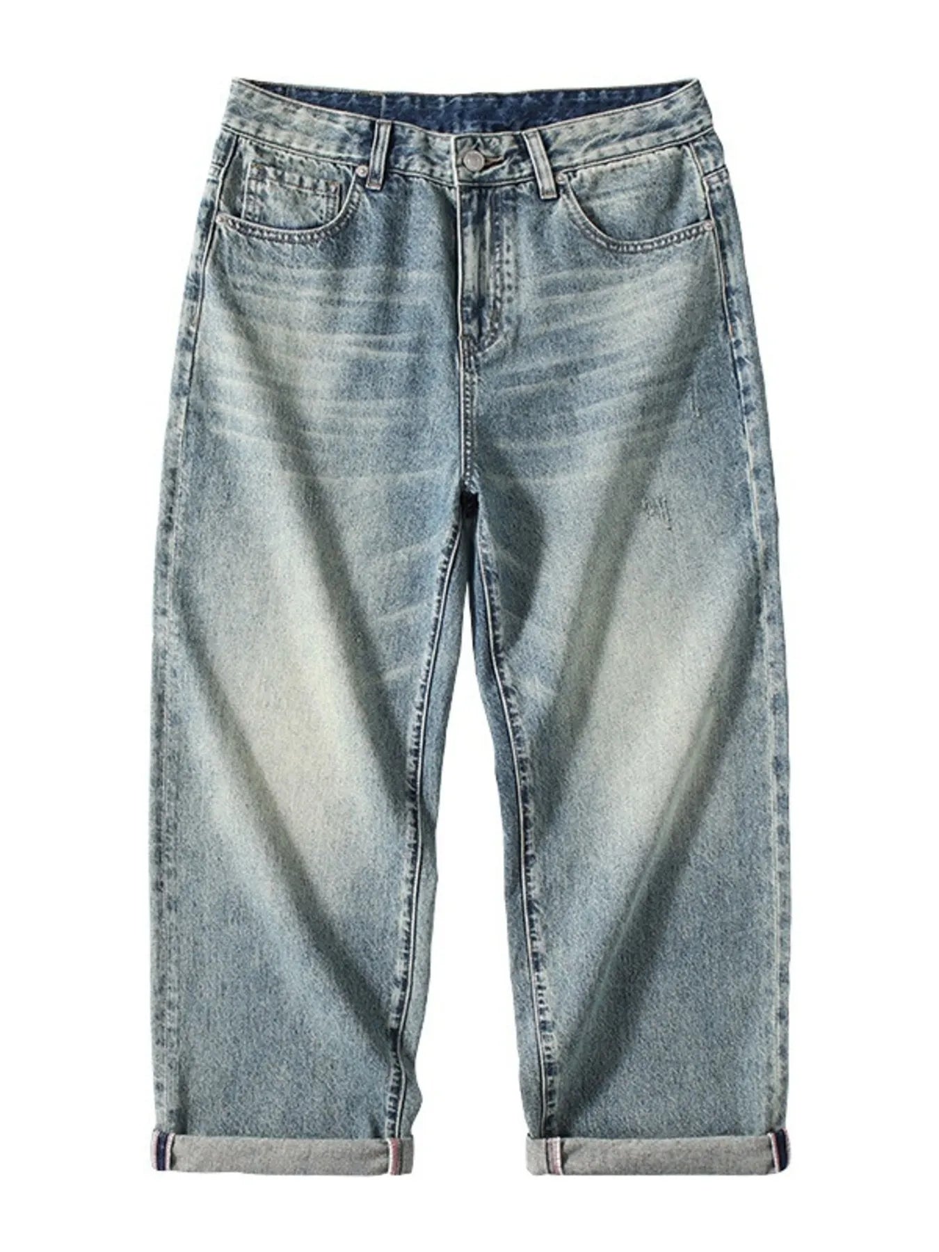 Men's Washed Wide Leg Jeans