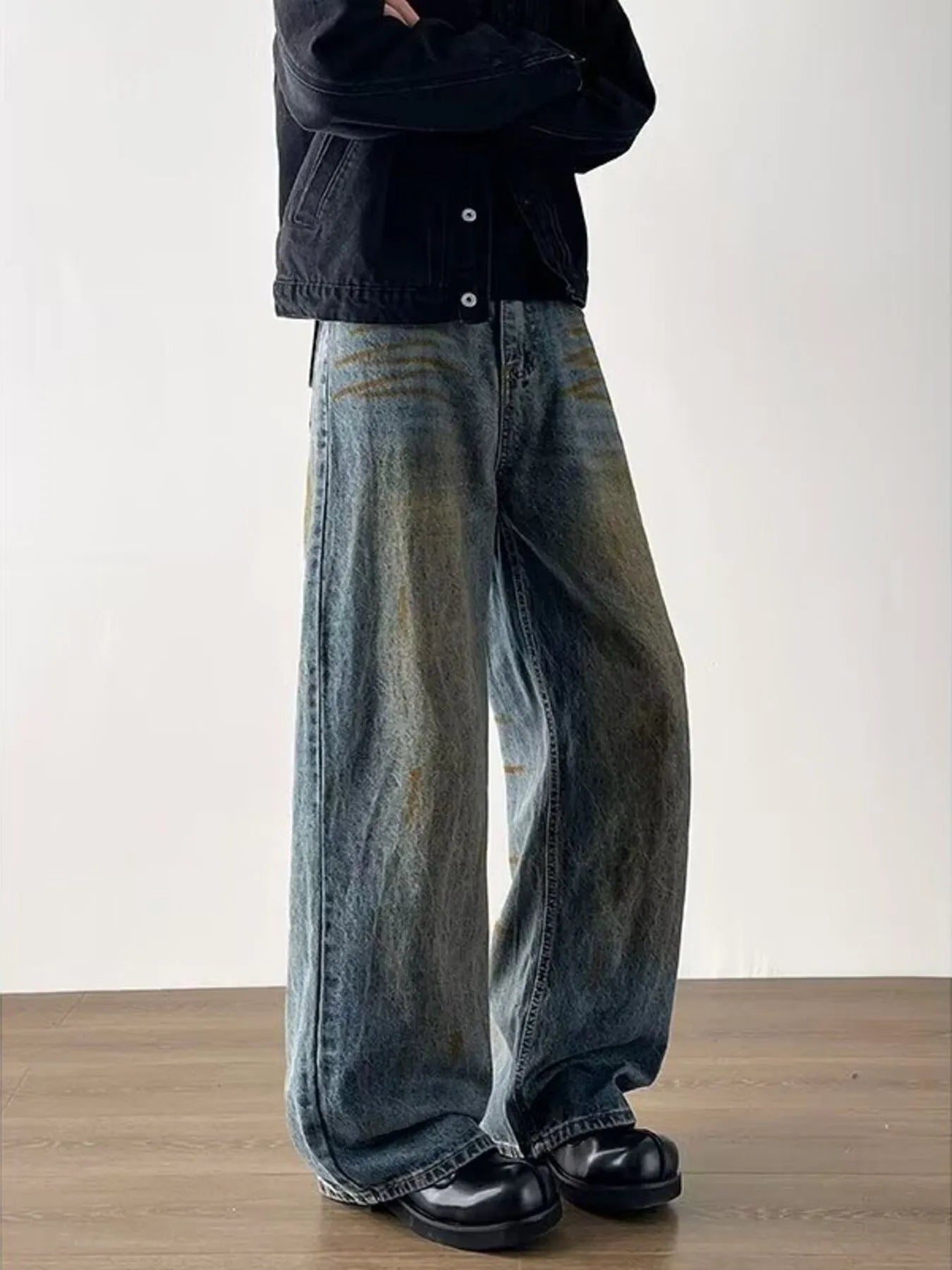 Men's Full Size Wide-Leg Jeans Plus Size