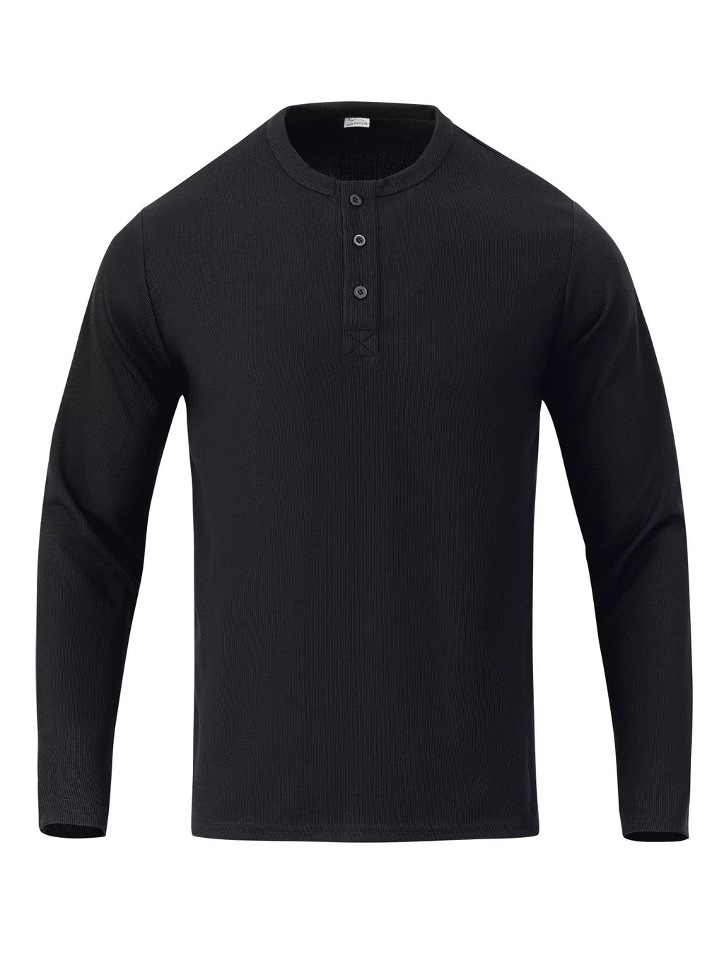 Men's Full Size Casual Henley Long Sleeve T-Shirt Plus Size