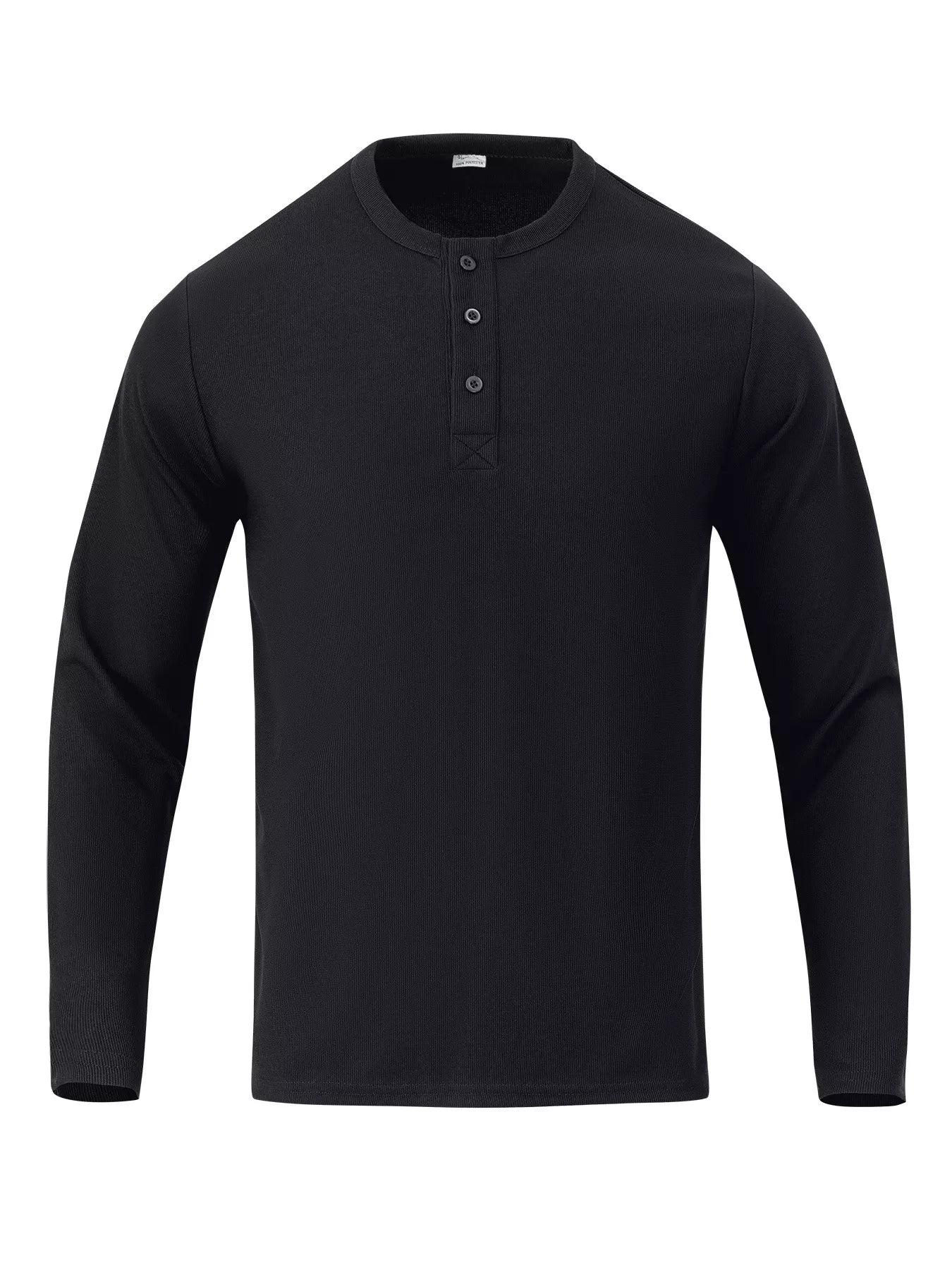 Men's Full Size Casual Henley Long Sleeve T-Shirt Plus Size