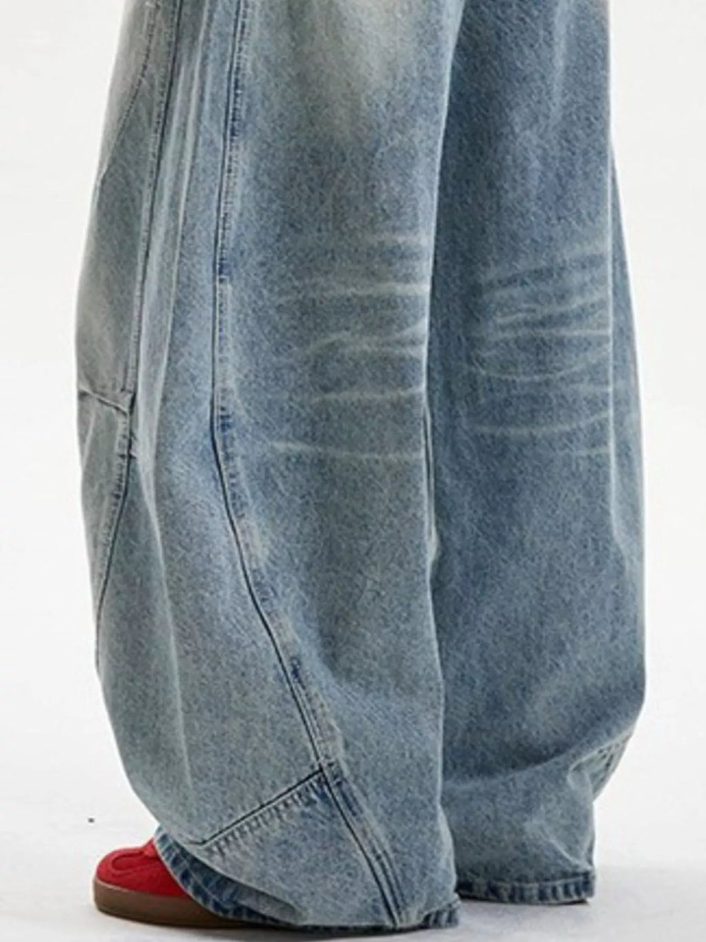 Men's Full Size Vintage Wash Wide Leg Jeans Plus Size