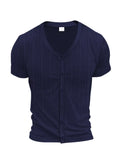 Men's Full Size V-Neck Button-Down Top Plus Size
