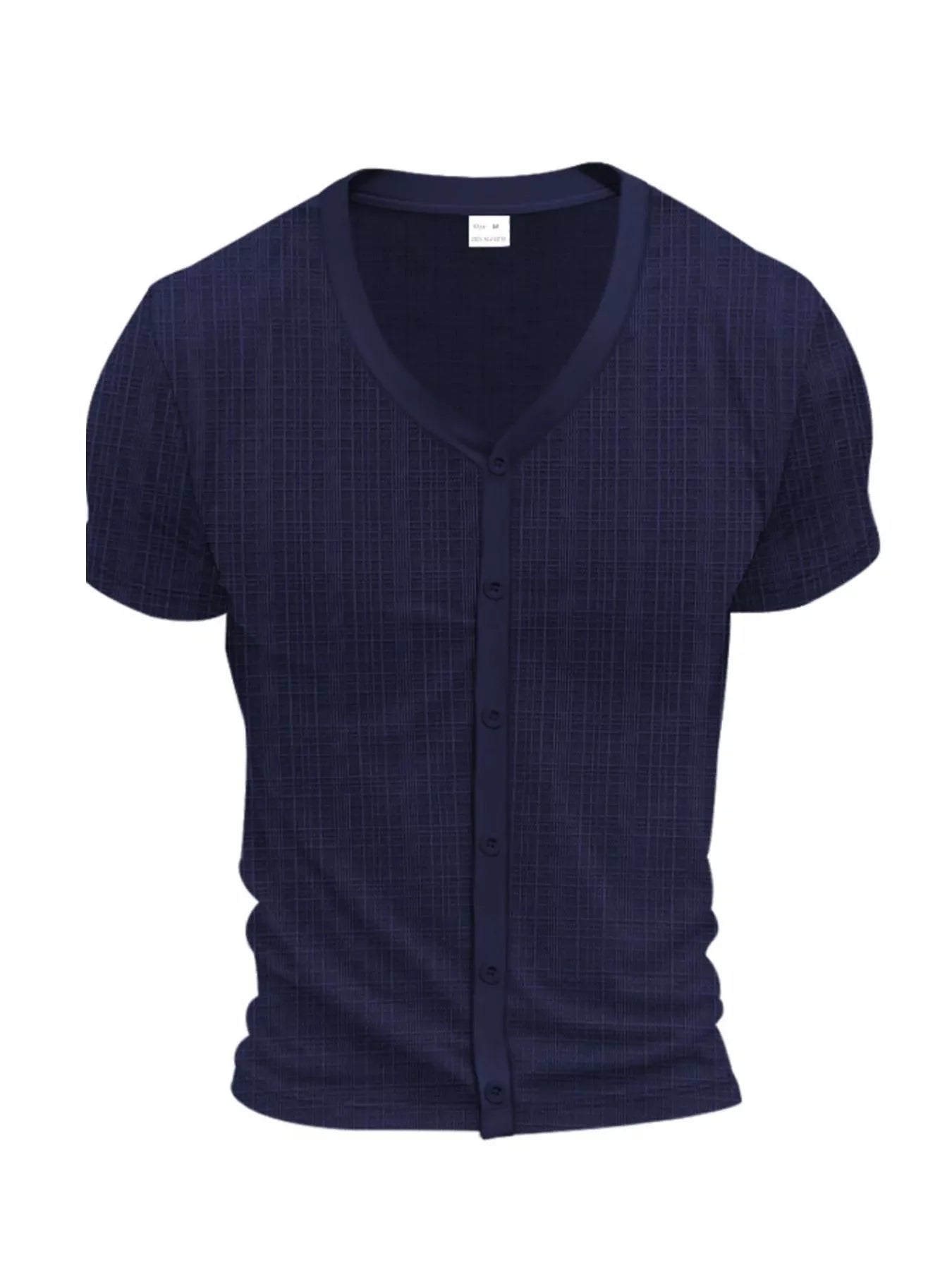 Men's Full Size V-Neck Button-Down Top Plus Size