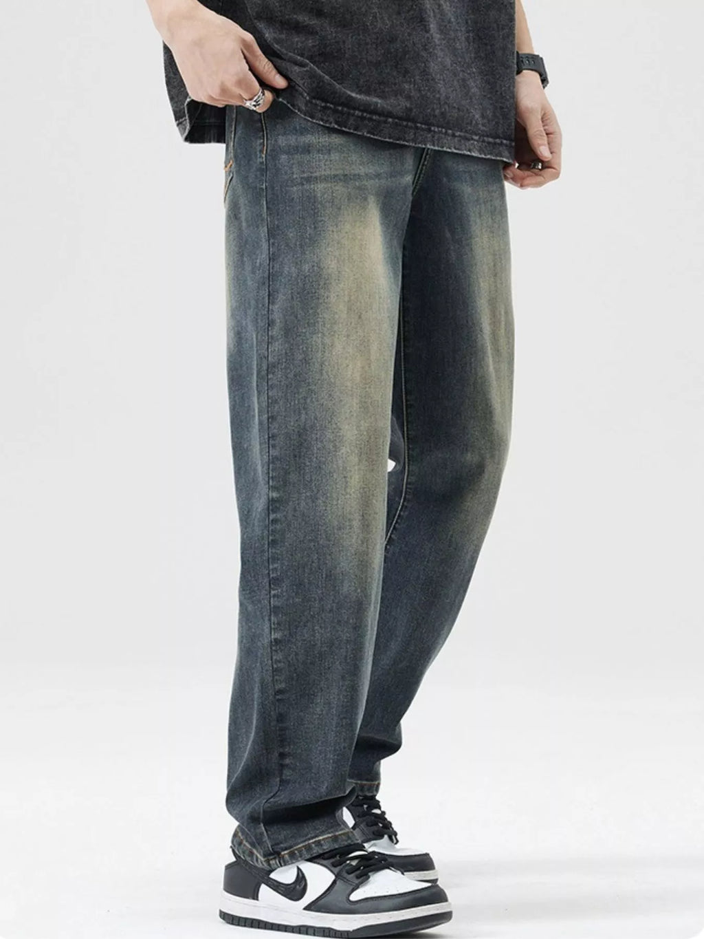 Men's Wash Loose Fit Jeans