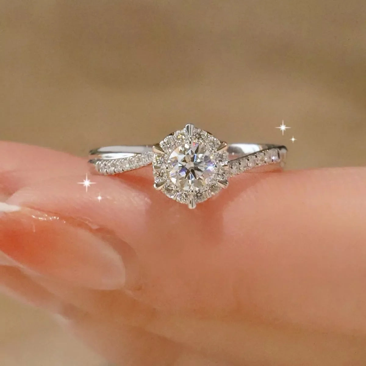 2 Carat Moissanite 925 Sterling Silver Ring