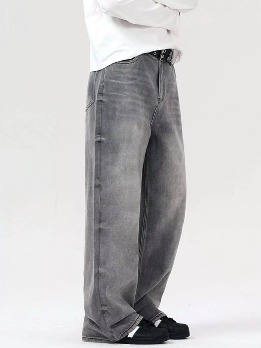 Men's Vintage Wash Wide Leg Jeans