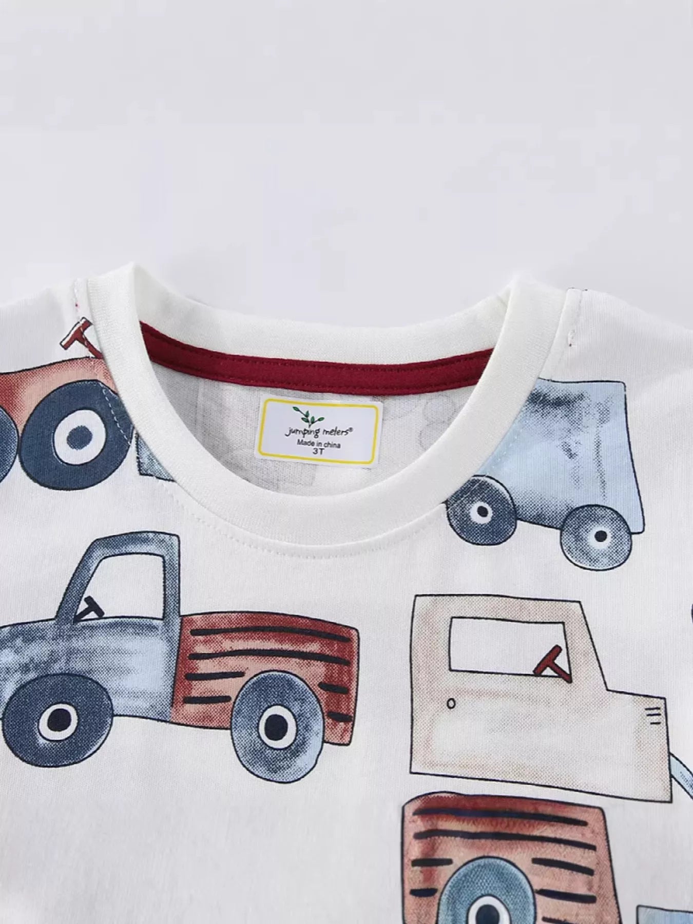 Children's Cartoon Truck Print Short Sleeve T-Shirt