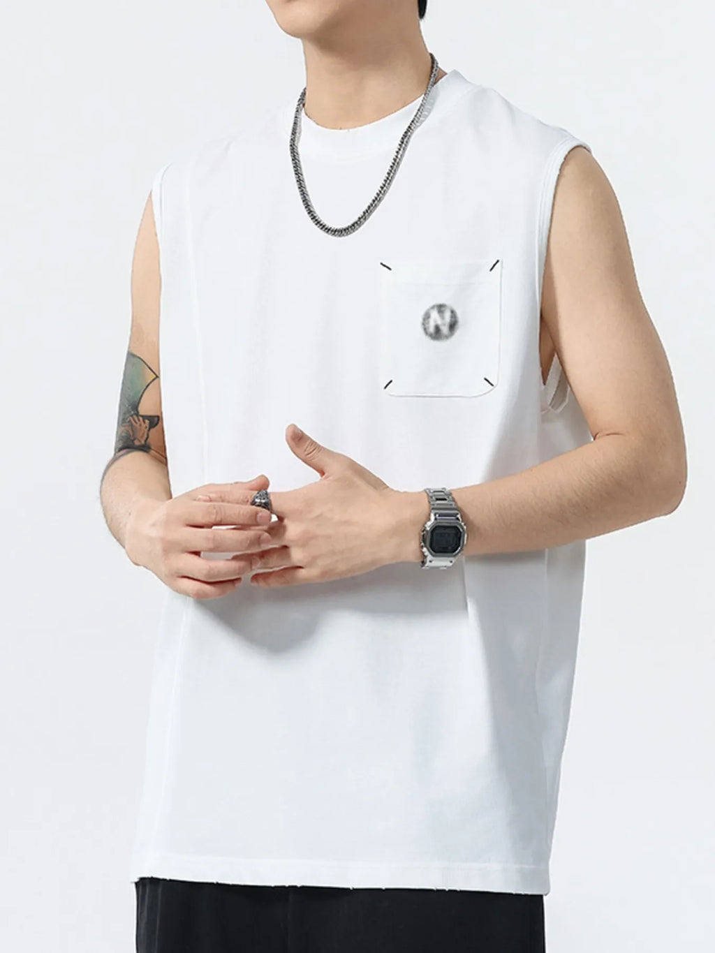 Men's Plus Size Round Neck Tank