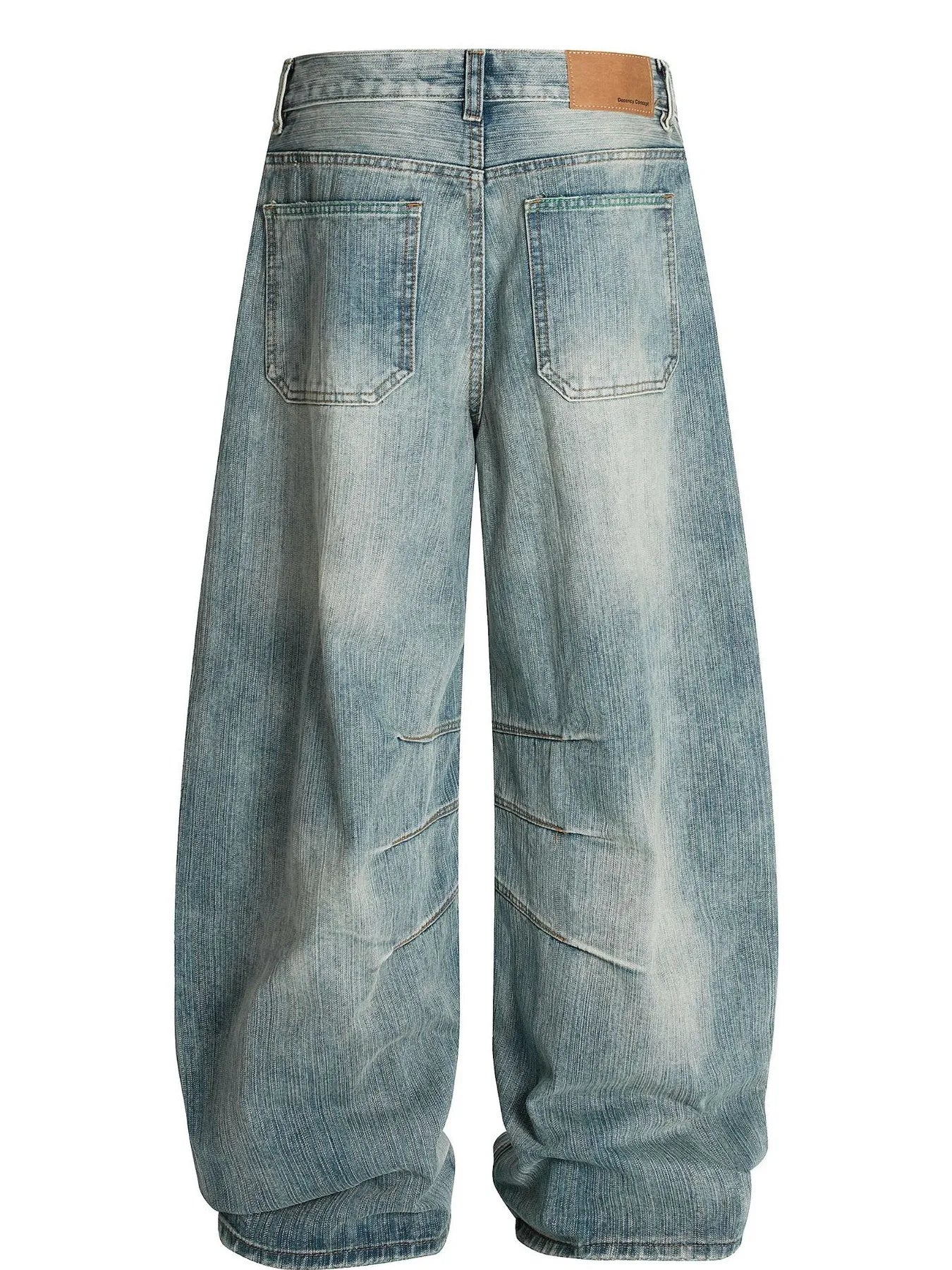 Men's Wide Leg Relaxed Fit Vintage Wash Jeans