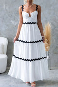 Tiered Maxi Dress with Scalloped Trim