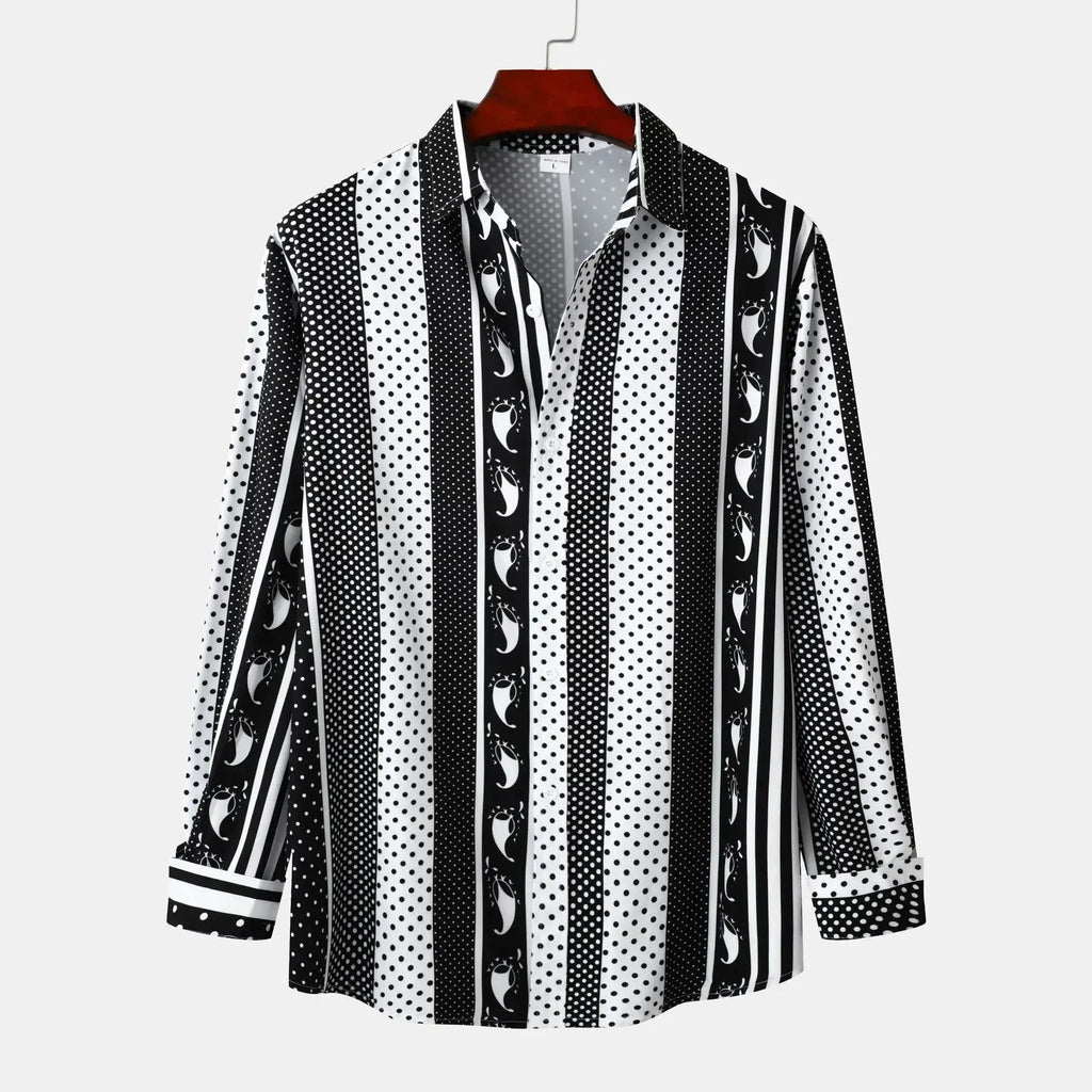 Men's Striped Long Sleeve Casual Shirt