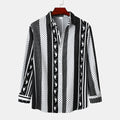 Men's Striped Long Sleeve Casual Shirt