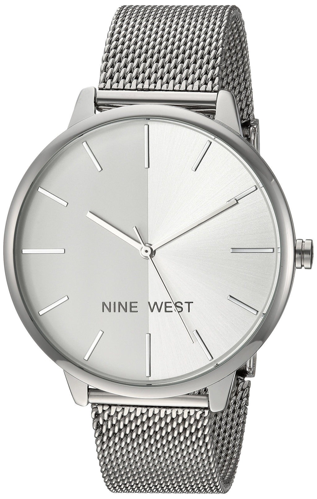 Nine West Womens Sunray Dial Mesh Bracelet Watch