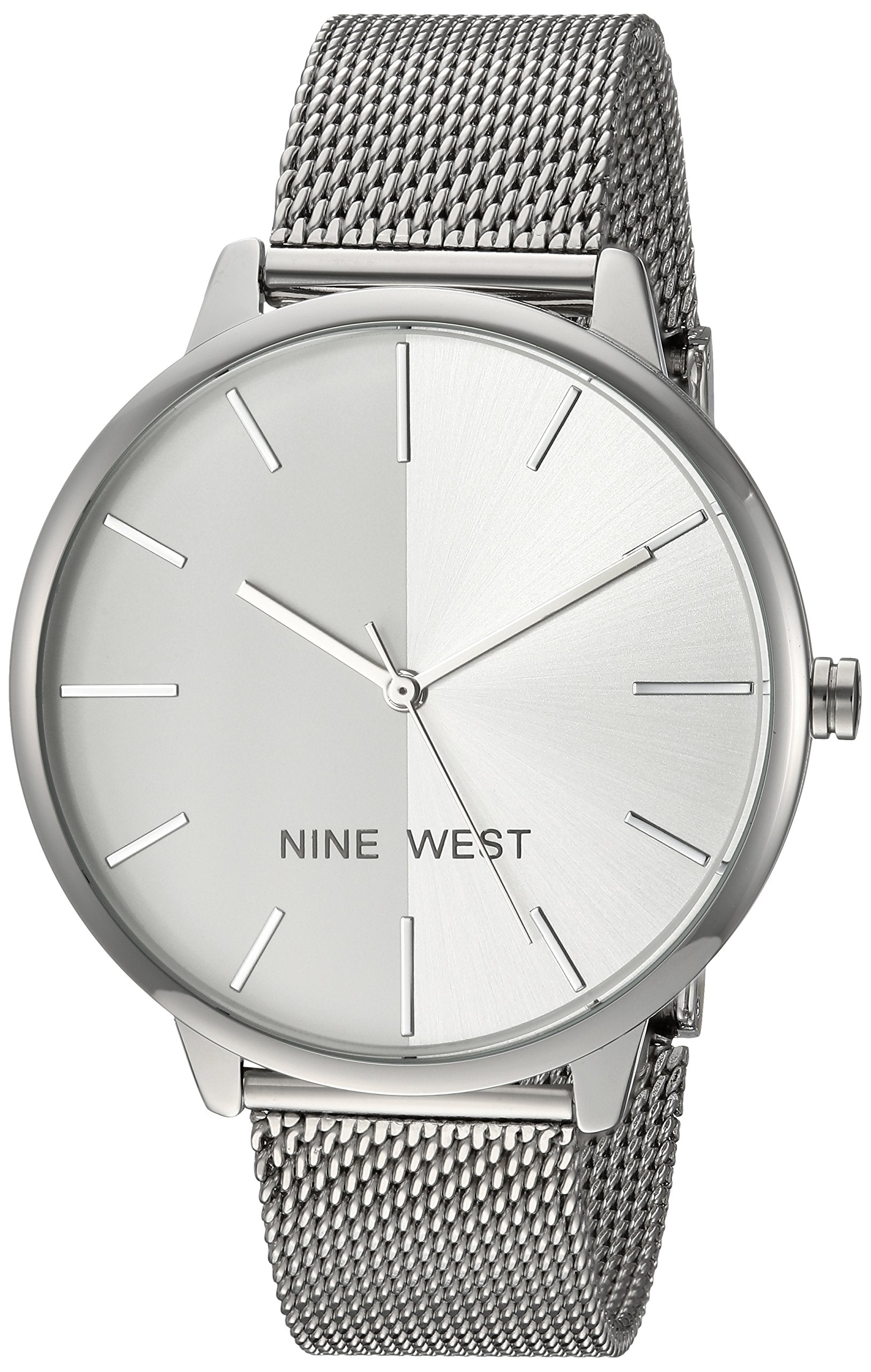 Nine West Womens Sunray Dial Mesh Bracelet Watch