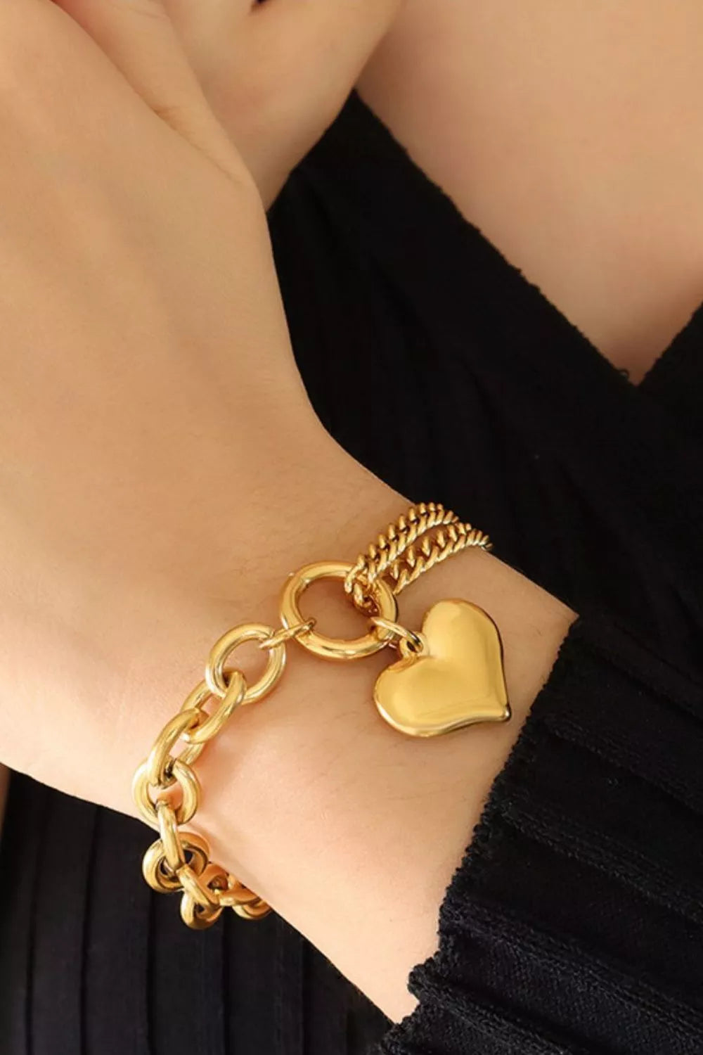 Half Chunky Chain Titanium Steel Bracelet