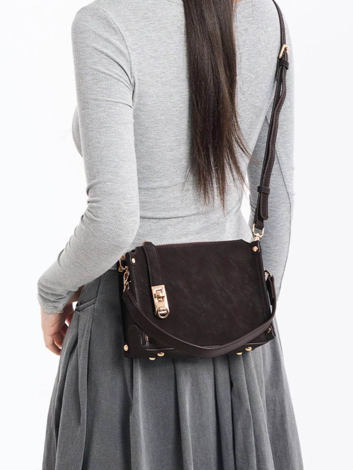 PU Leather Crossbody Bag with Adjustable Strap