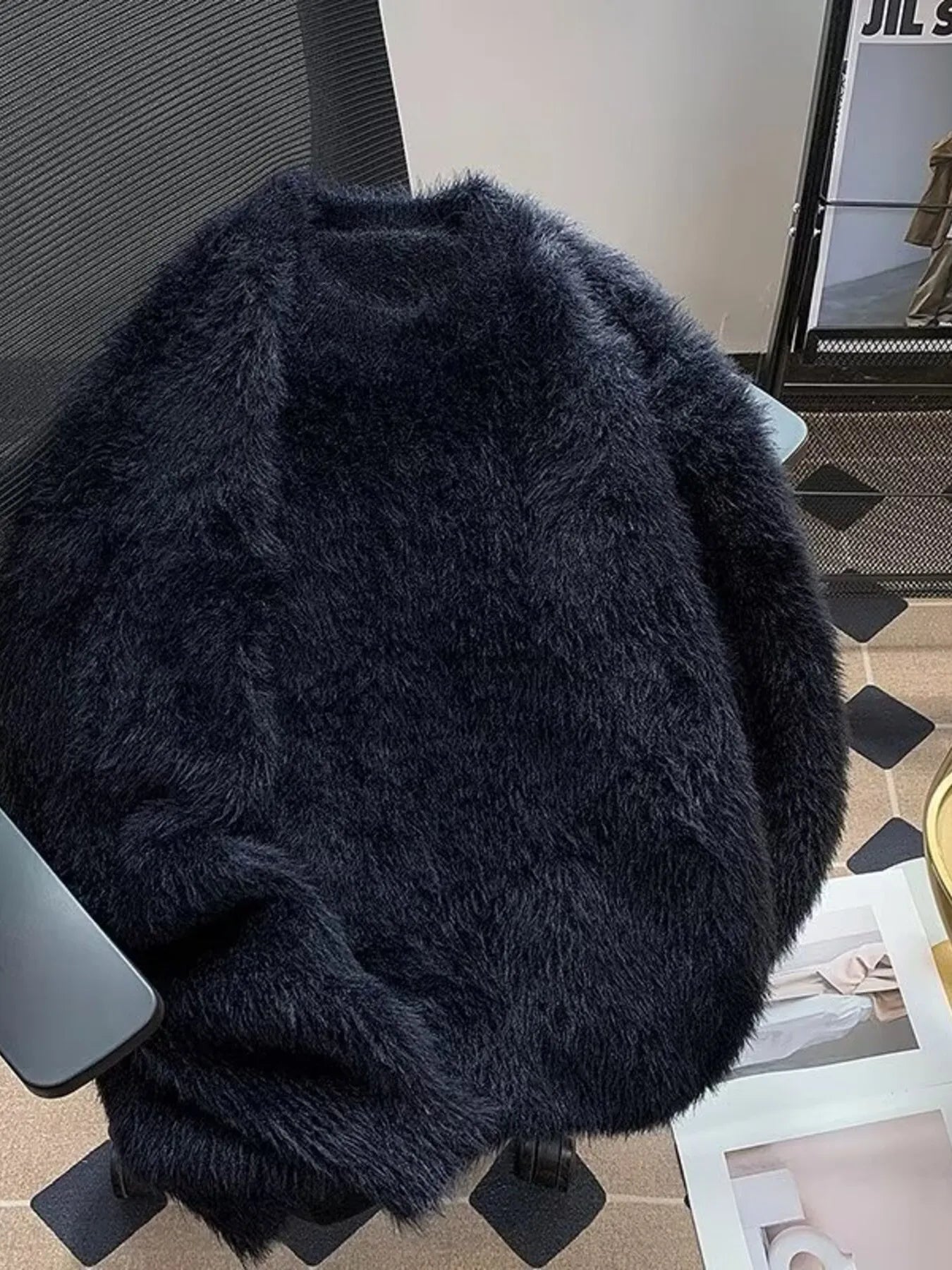 Men's Fluffy Knit Pullover Sweater