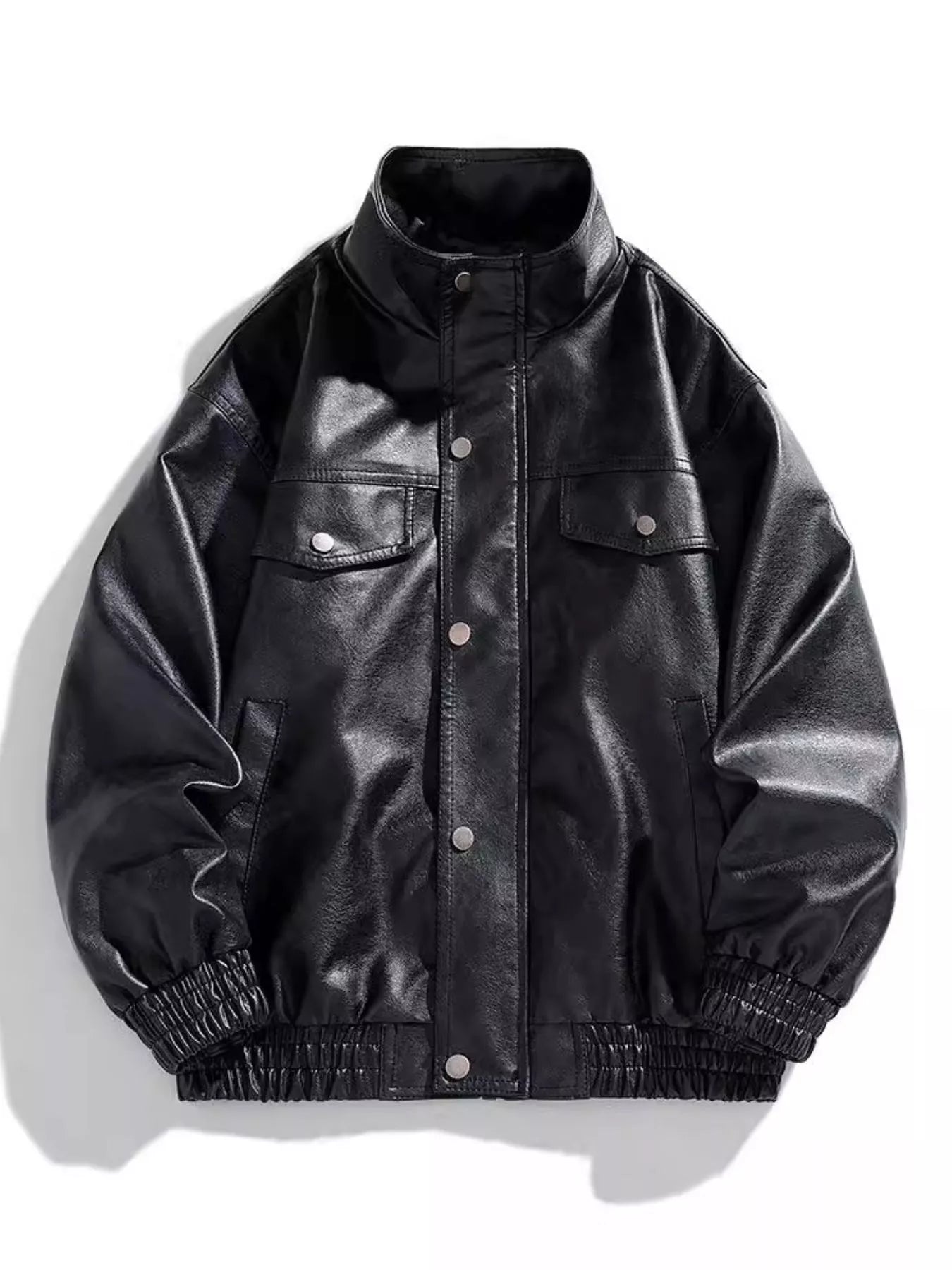 Men's Plus Size Snap Down Jacket with Pockets