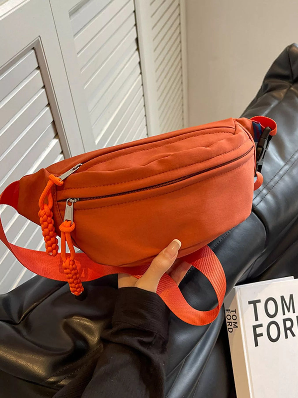 Lightweight Crossbody Bag with Tassel Detail