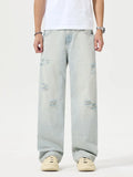 Men's Full Size Distressed Wide Leg Jeans Plus Size