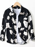 Men's Plus Size Abstract Print Long Sleeve Casual Shirt