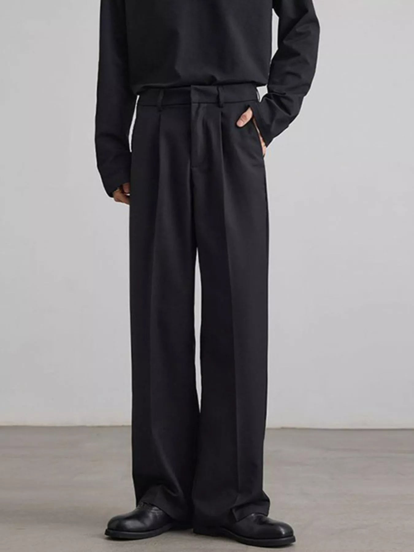 Men's Pleated Wide Leg Pants