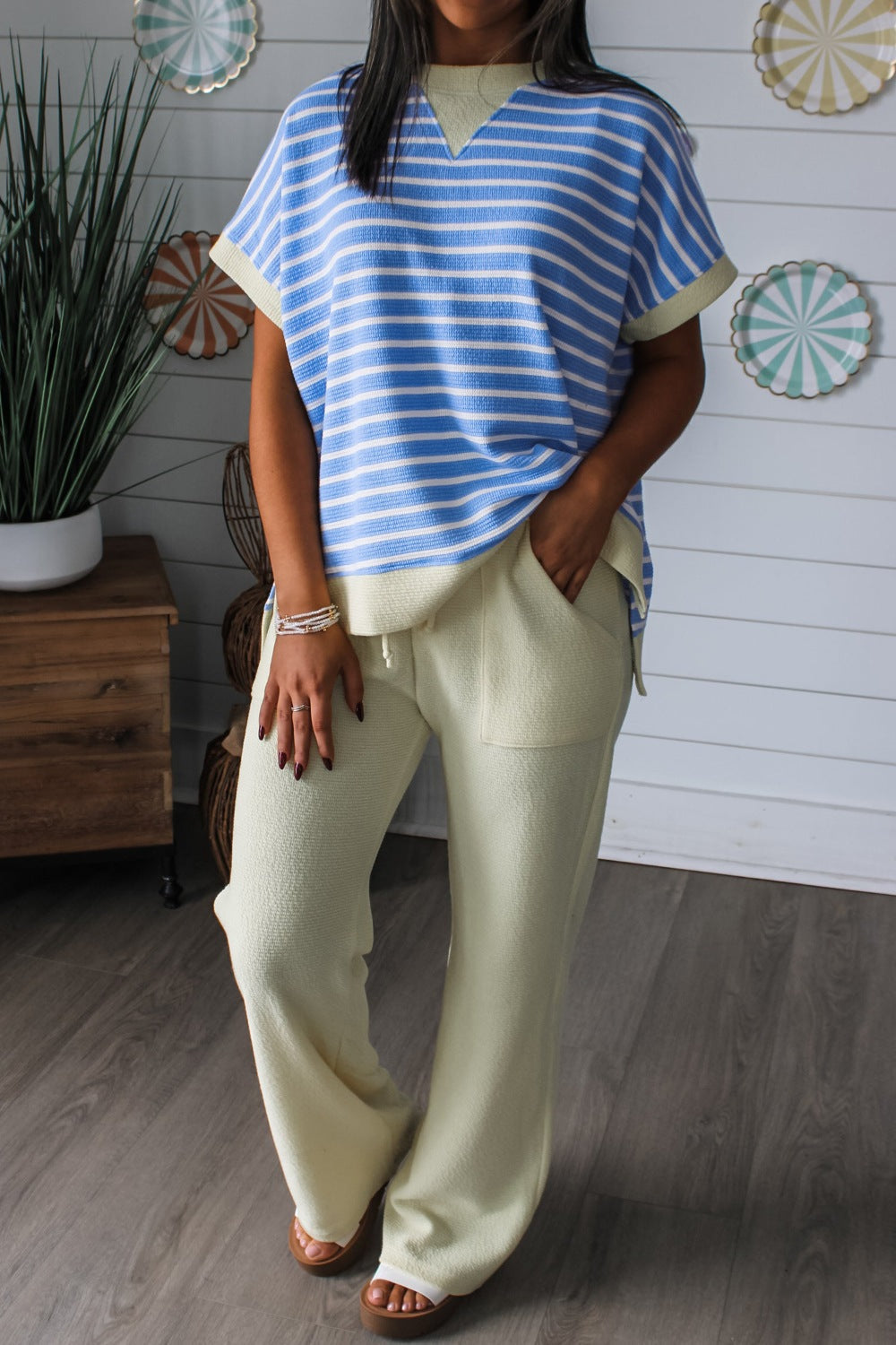 Striped Short Sleeve Casual Top