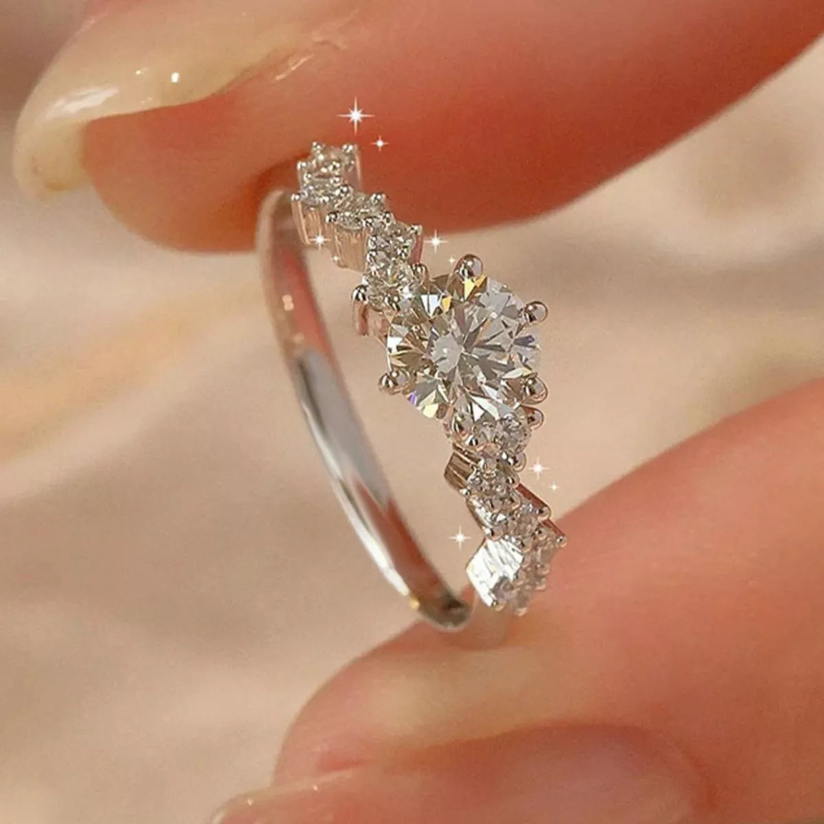 2 Carat 925 Sterling Silver Moissanite Ring