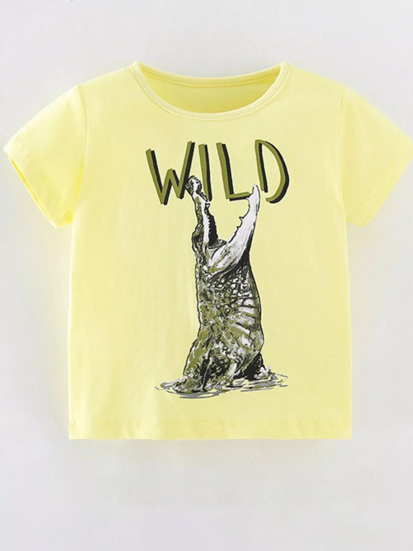 Children's Wild Crocodile Graphic Short Sleeve T-Shirt