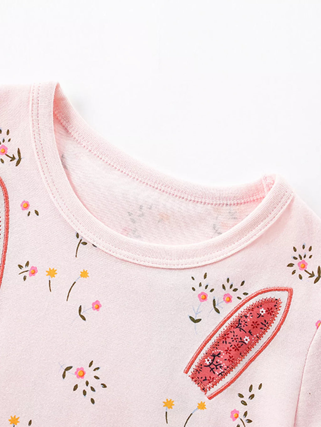 Children's Bunny Floral Print Tulle Dress
