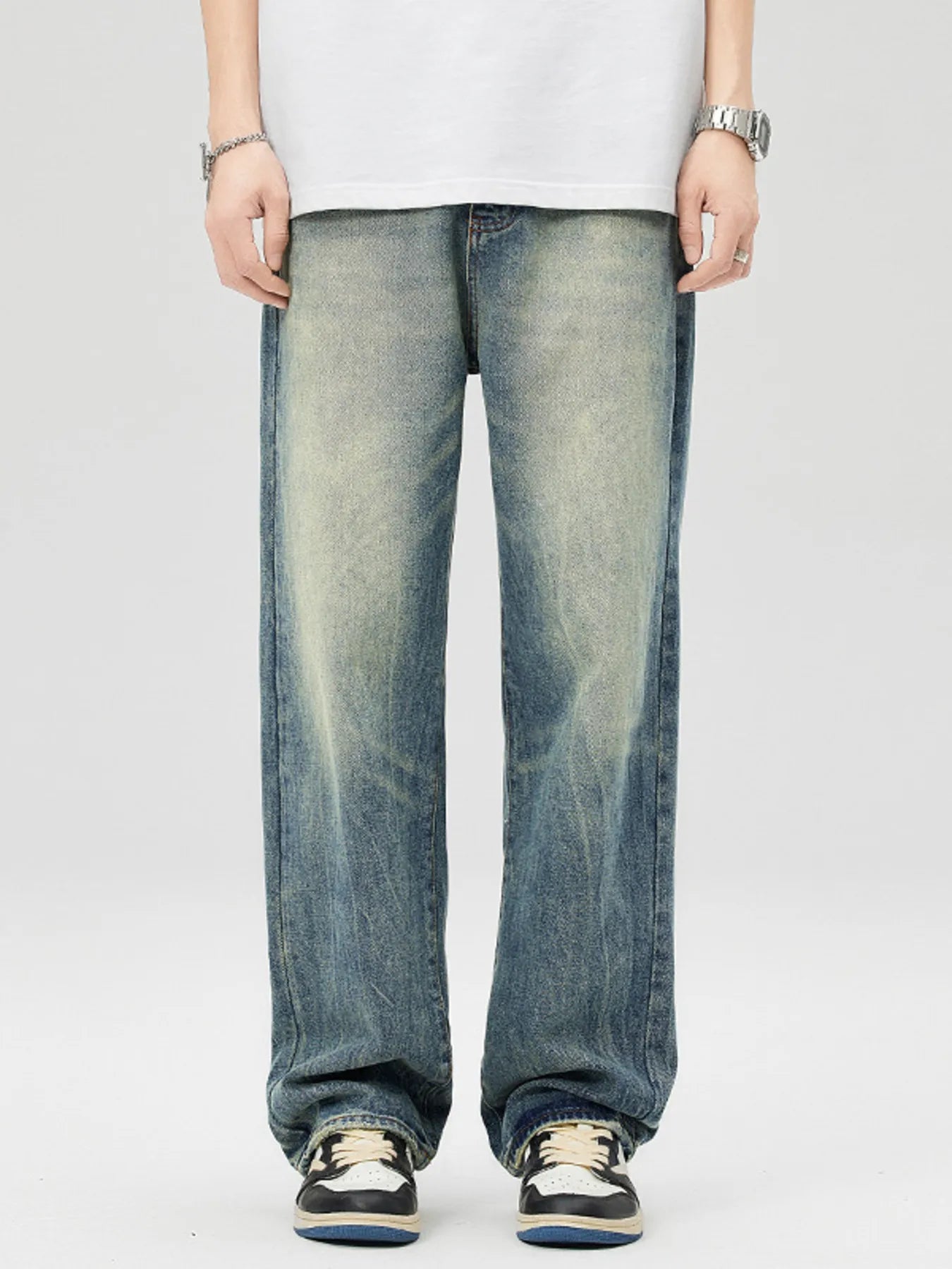 Men's Wash Loose Fit Jeans