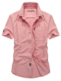 Men's Plus Size Casual Short Sleeve Button-Down Shirt