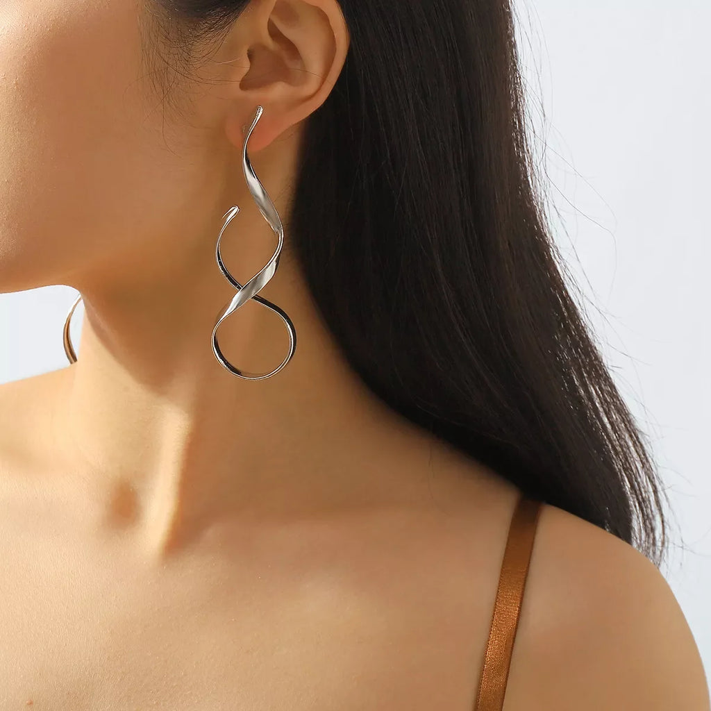 Alloy Spiral Drop Earrings