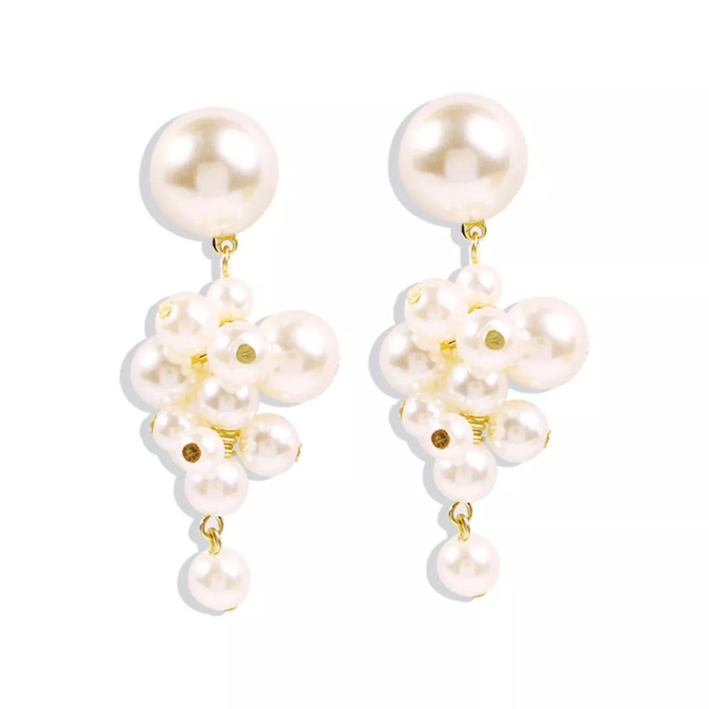 Pearl Cluster Dangle Earrings